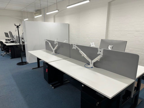 A FITOUT OF DESKS, SCREENS, CHAIRS & STORAGE