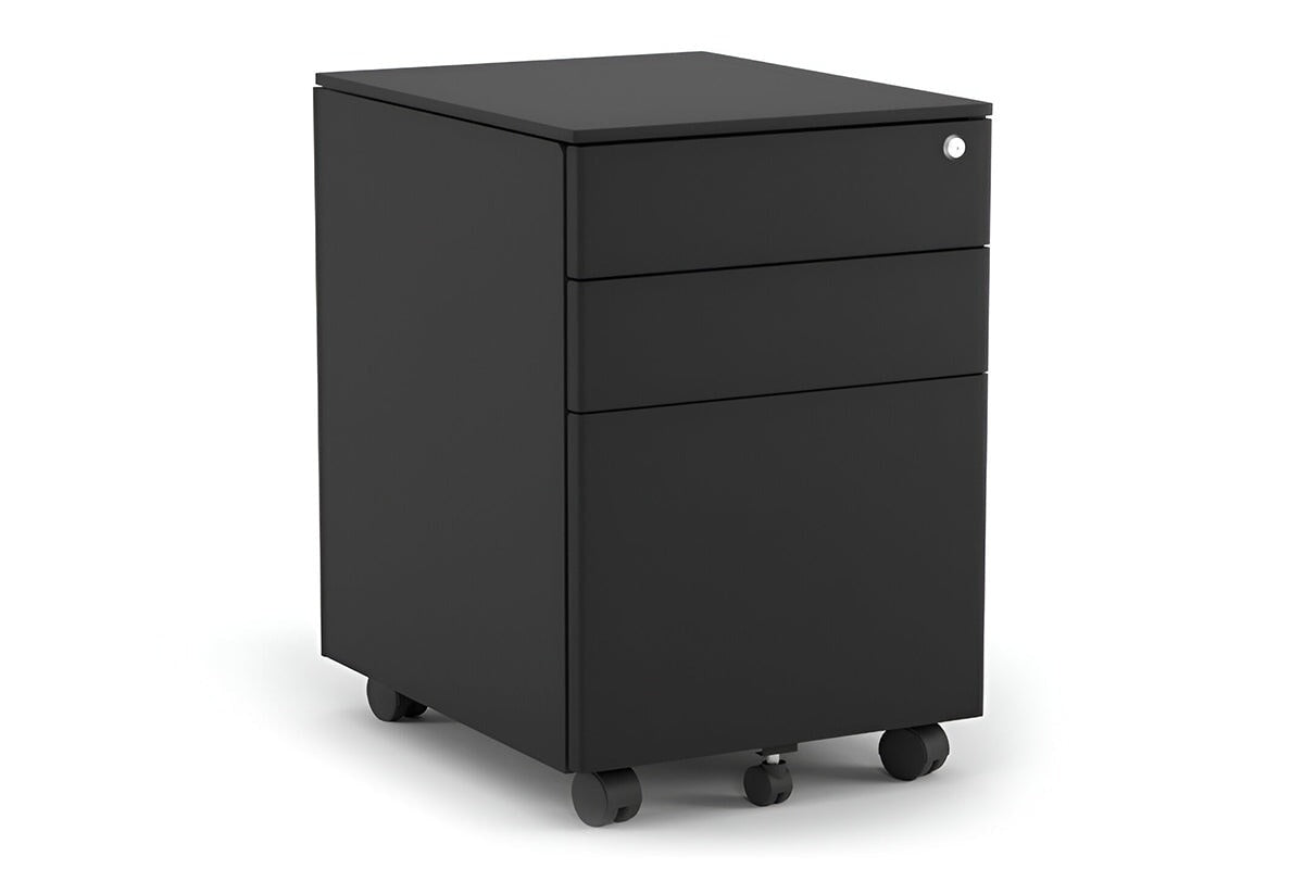 MOBILE PEDESTAL WITH FILING DRAWER METAL IN BLACK