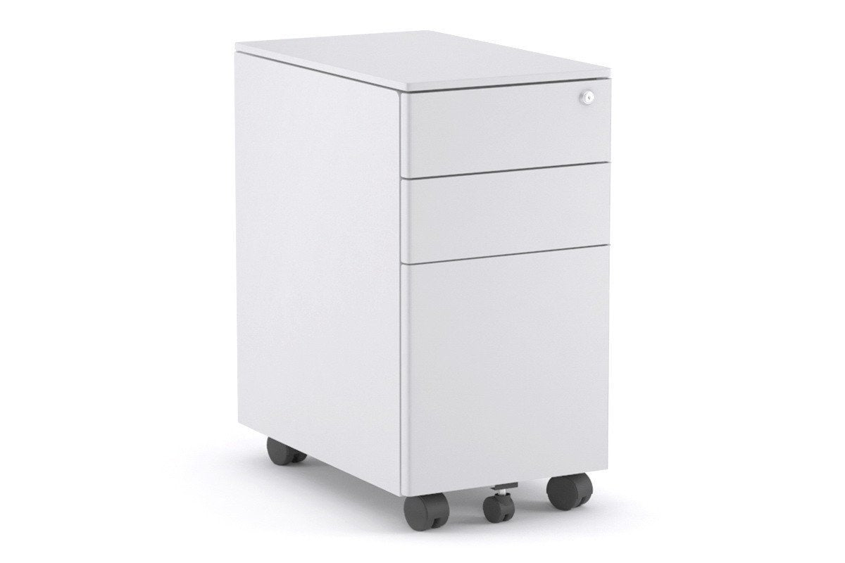 SLIM MOBILE PEDESTAL IN WHITE