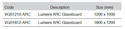 LUMIERE ARC GLASSBOARDS