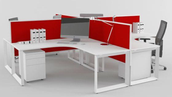 DIAMOND CORNER WORKSTATIONS AND DESKS IN WHITE AVAILABLE FOR IMMEDIATE DELIVERY AND INSTALLATION
