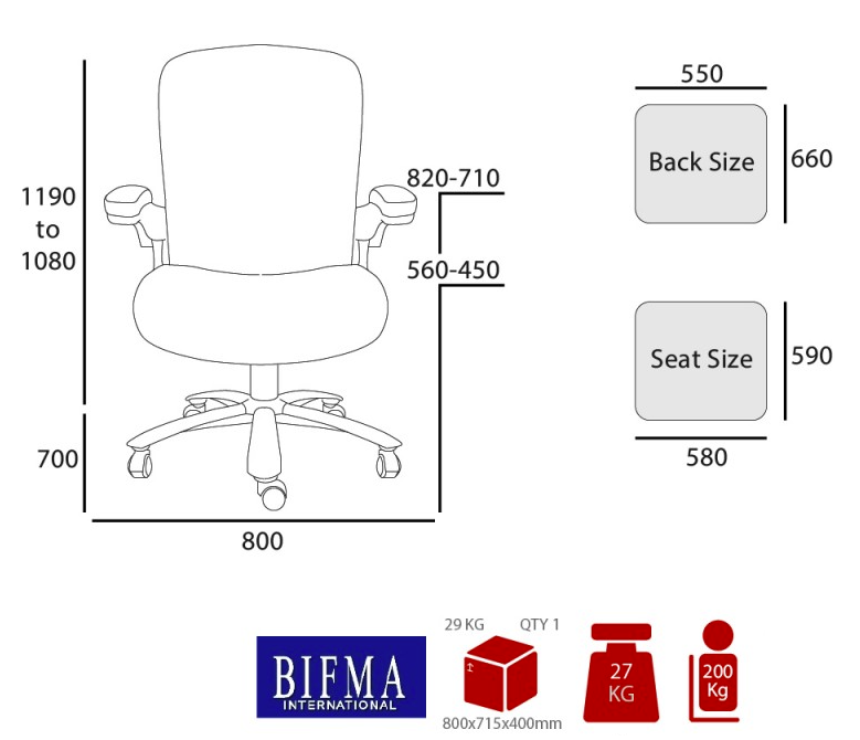 BOEING BARIATRIC EXECUTIVE CHAIR - 200 KG