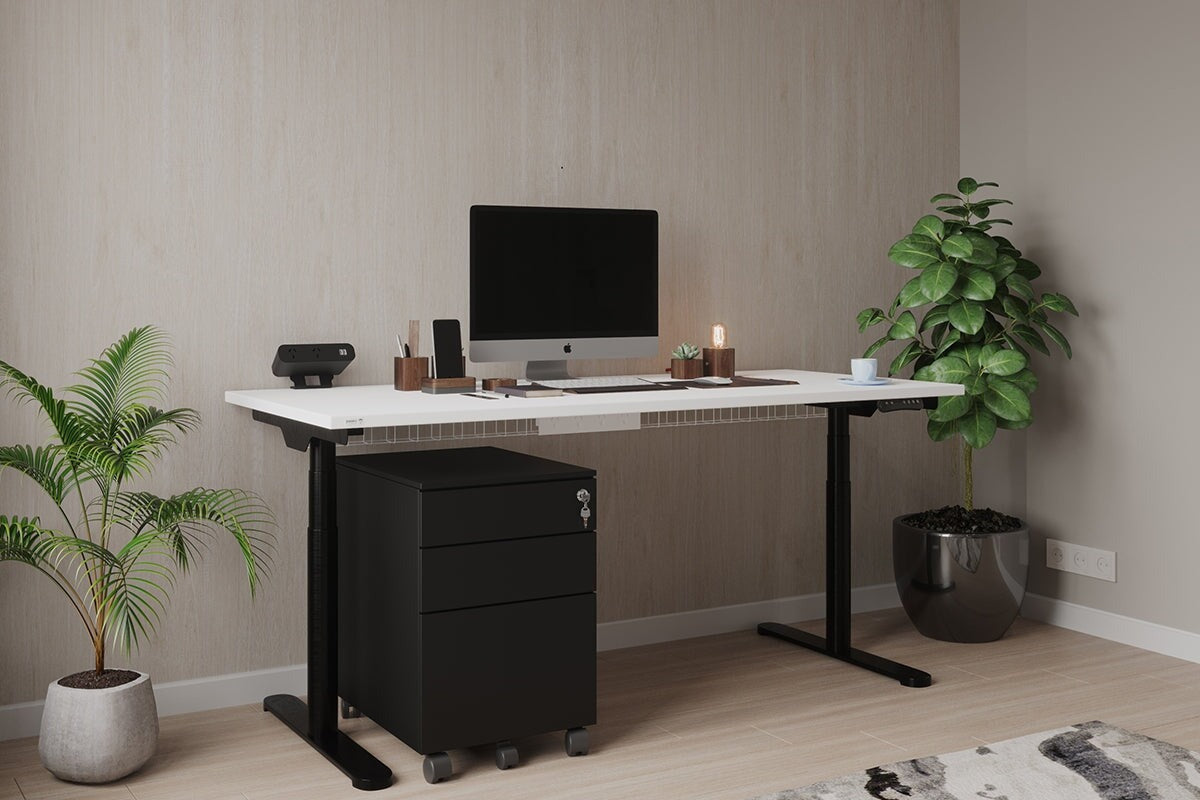 MOBILE PEDESTAL WITH FILING DRAWER METAL IN BLACK