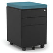 MOBILE PEDESTAL WITH FILING DRAWER METAL IN BLACK