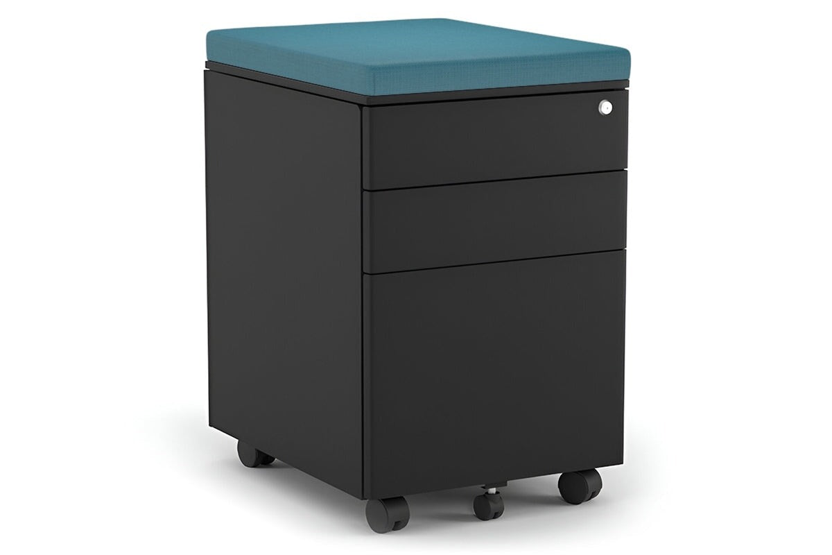 MOBILE PEDESTAL WITH FILING DRAWER METAL IN BLACK