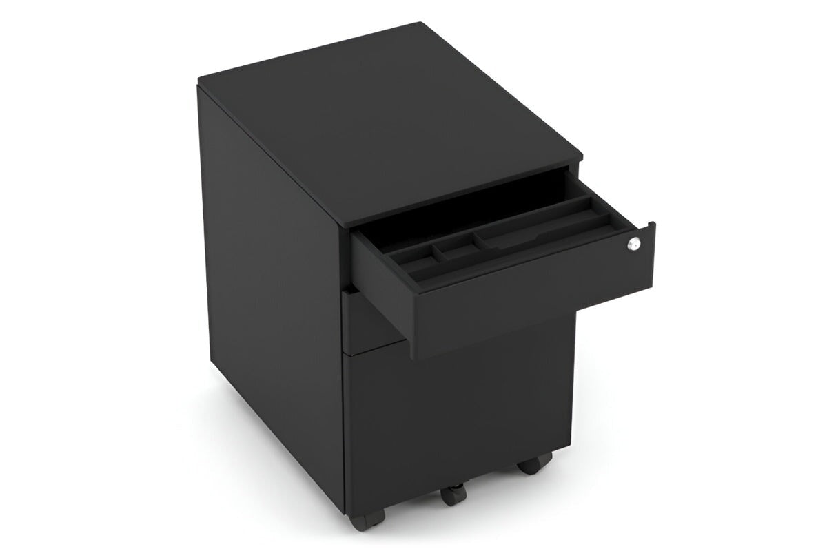 MOBILE PEDESTAL WITH FILING DRAWER METAL IN BLACK