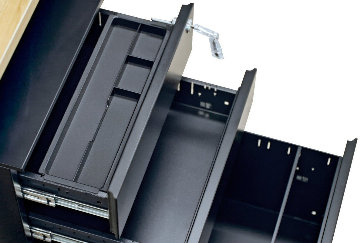 MOBILE PEDESTAL WITH FILING DRAWER METAL IN BLACK
