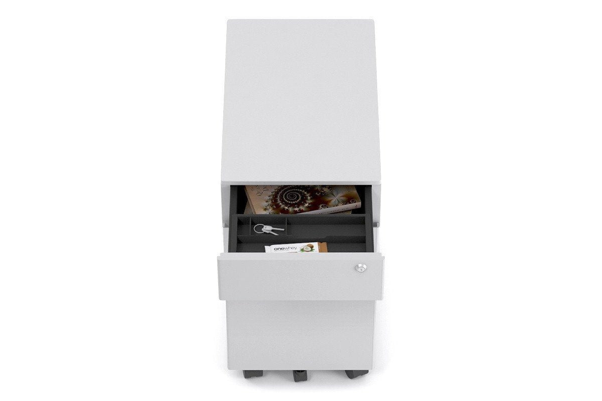 SLIM MOBILE PEDESTAL IN WHITE