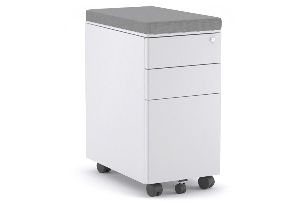 SLIM MOBILE PEDESTAL IN WHITE