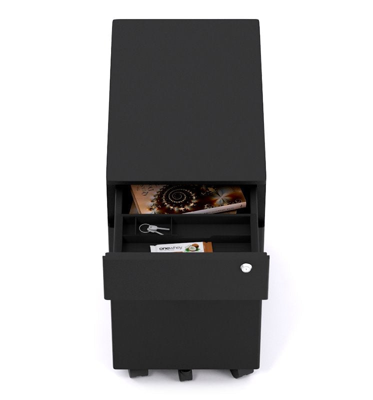 SLIM MOBILE PEDESTAL IN BLACK