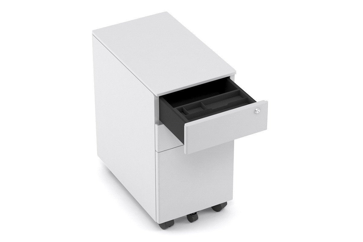 SLIM MOBILE PEDESTAL IN WHITE