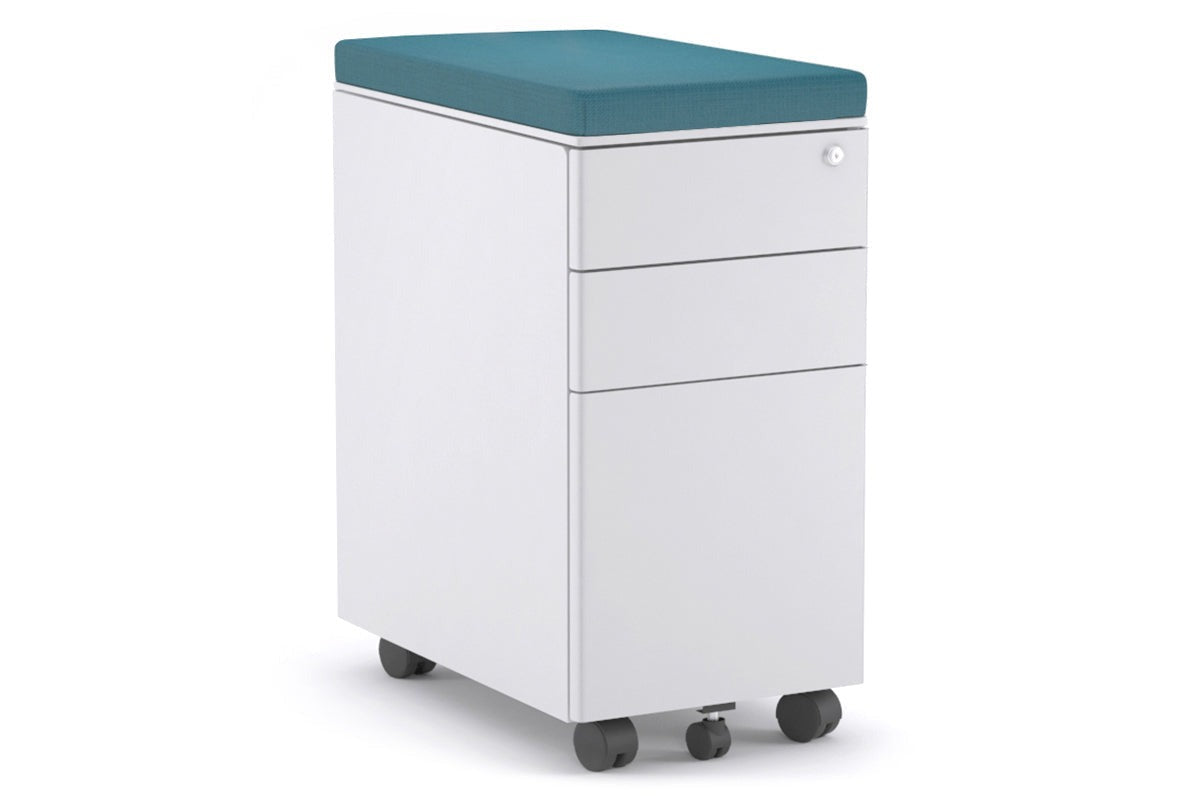 SLIM MOBILE PEDESTAL IN WHITE