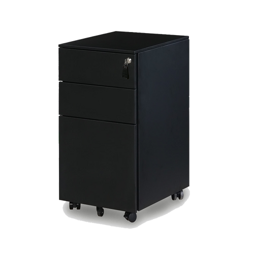 EQ SLIMLINE MOBILE PEDESTALS IN BLACK