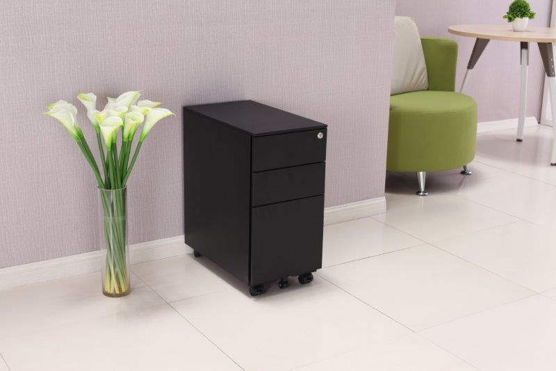 EQ SLIMLINE MOBILE PEDESTALS IN BLACK