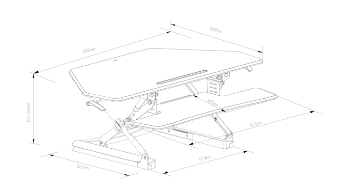 ARISE CORNER DESKALATOR WITH FREE ANTI-FATGUE MAT