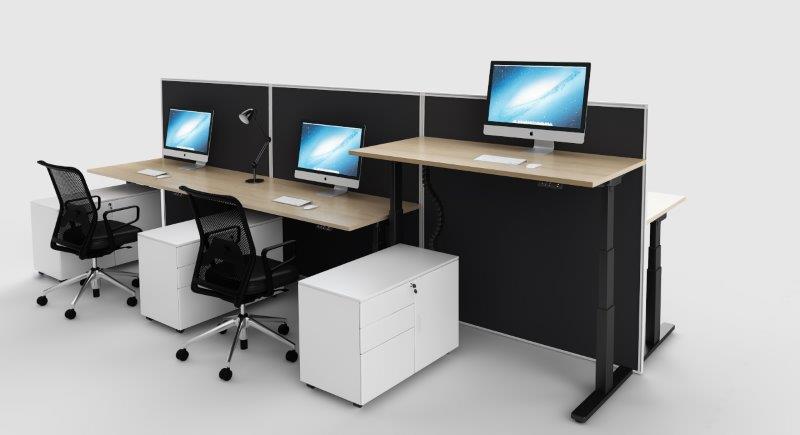 BLACK FRAME EVEREST ELECTRONIC HEIGHT ADJUSTABLE DESKS