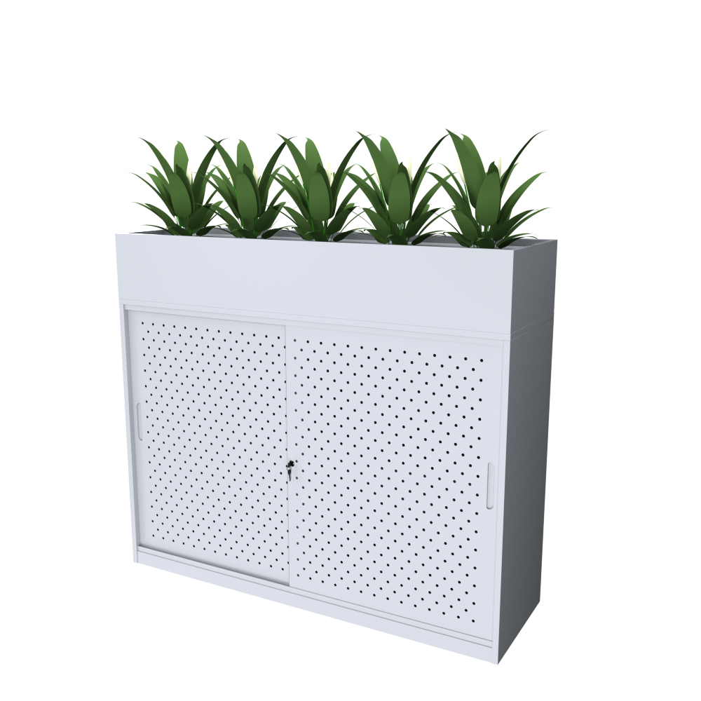 SLIDING DOOR CABINET WITH OPTIONAL PLANTER BOX