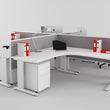 FORME DESK HUNG AND FLOOR STANDING SCREENS IN WHITE