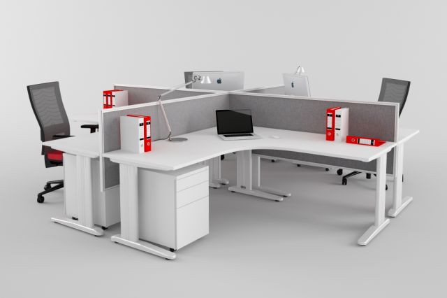 FORME DESK HUNG AND FLOOR STANDING SCREENS IN WHITE