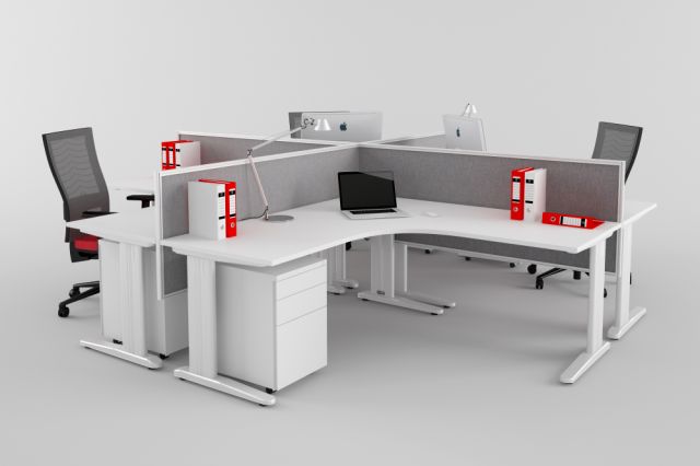 CRUZE WORKSTATION SYSTEMS IN WHITE, AVAILABLE FOR IMMEDIATE DELIVERY AND INSTALLATION