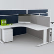 FORME DESK HUNG AND FLOOR STANDING SCREENS IN WHITE