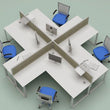 DIAMOND CORNER WORKSTATIONS AND DESKS IN WHITE AVAILABLE FOR IMMEDIATE DELIVERY AND INSTALLATION
