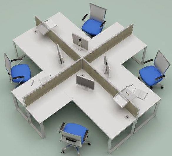 DIAMOND CORNER WORKSTATIONS AND DESKS IN WHITE AVAILABLE FOR IMMEDIATE DELIVERY AND INSTALLATION