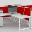 DIAMOND CORNER WORKSTATIONS AND DESKS IN WHITE AVAILABLE FOR IMMEDIATE DELIVERY AND INSTALLATION