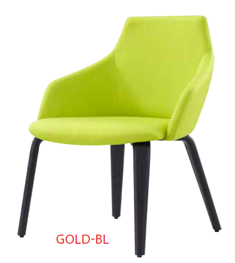 GOLD stylish chair with a turned timber leg