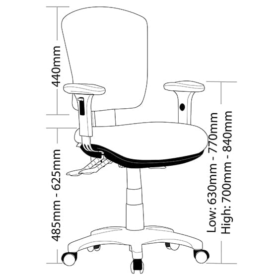 ORIEL TASK CHAIR WITH DRAFTING KIT Sydney Equip Office Furniture