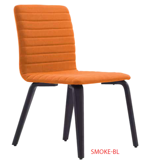 SMOKE modern shaped chair with a turned leg