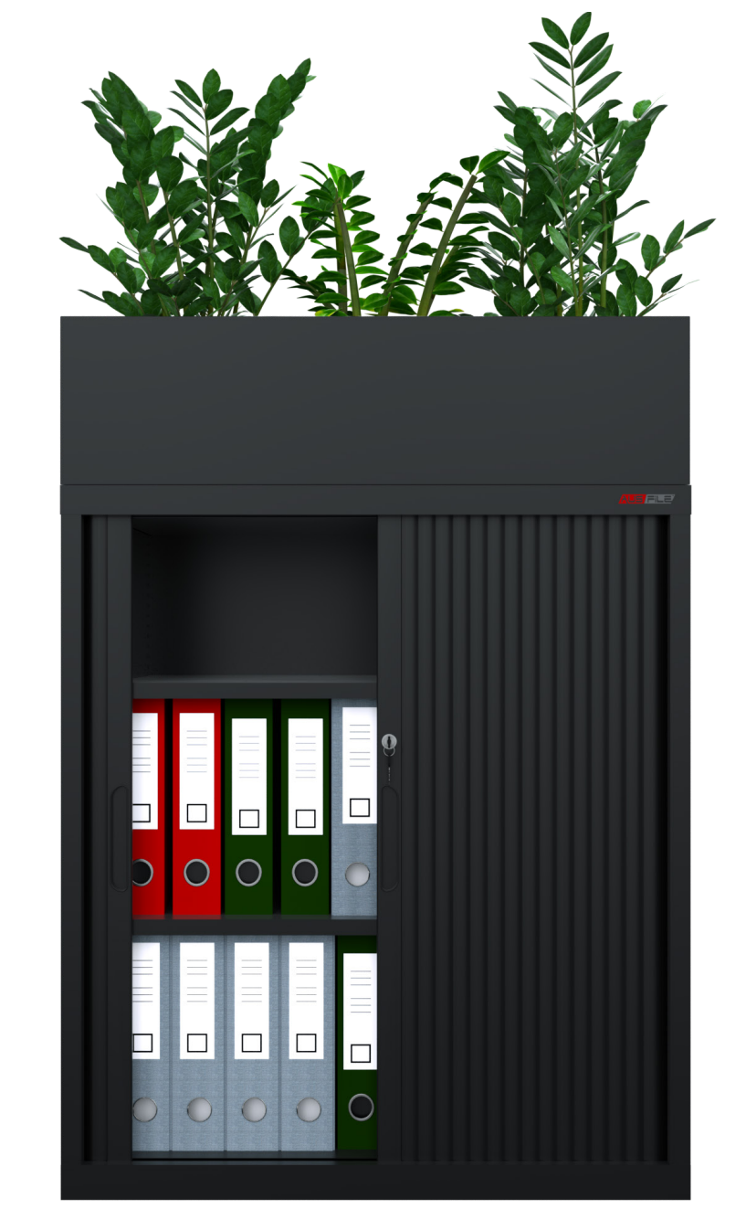TAMBOUR CUPBOARD WITH OPTIONAL PLANTER