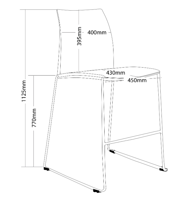 VINN MESH BACK STOOL WITH ARMS