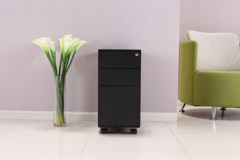 EQ SLIMLINE MOBILE PEDESTALS IN BLACK